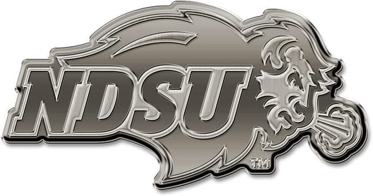North Dakota State University Bisons Solid Metal Auto Emblem Antique Nickel for Car/Truck/SUV