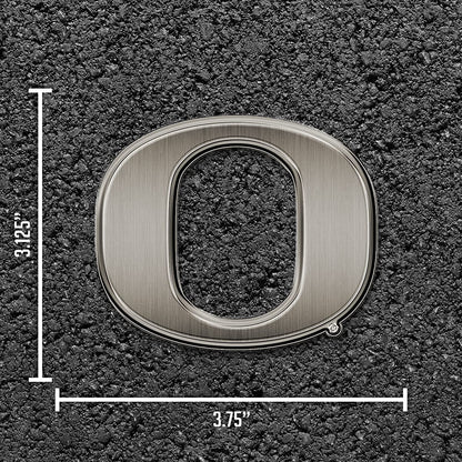 University of Oregon Ducks Solid Metal Auto Emblem Antique Nickel for Car/Truck/SUV