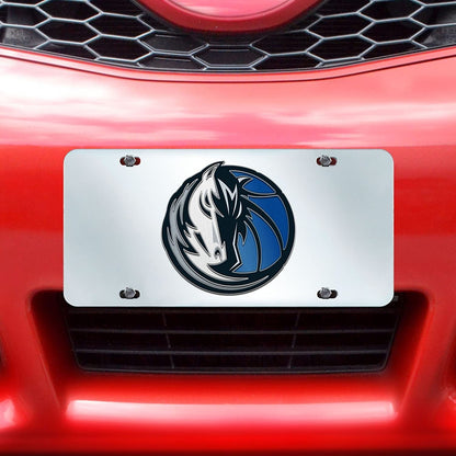 Dallas Mavericks Premium Laser Cut Tag License Plate, Mirrored Acrylic Inlaid, 6x12 Inch