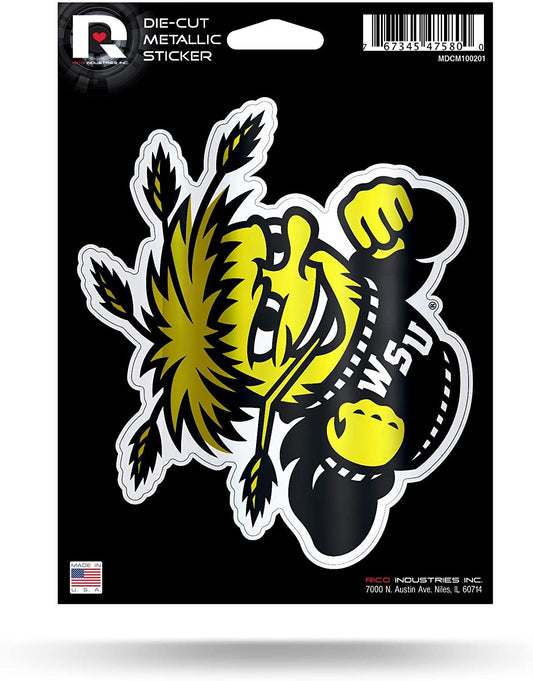 Wichita State University Shockers 5 Inch Die Cut Shimmer Metallic Decal Sticker Flat Vinyl