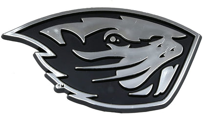 Oregon State University Beavers Auto Emblem, Plastic Molded, Silver Chrome Color, Raised 3D Effect, Adhesive Backing