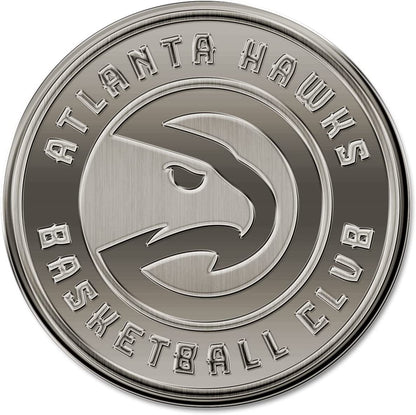Atlanta Hawks Solid Metal Auto Emblem Antique Nickel for Car/Truck/SUV
