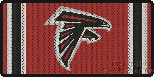 Atlanta Falcons Premium Laser Cut Tag License Plate, Jersey Style, Mirrored Inlaid Acrylic, 12x6 Inch