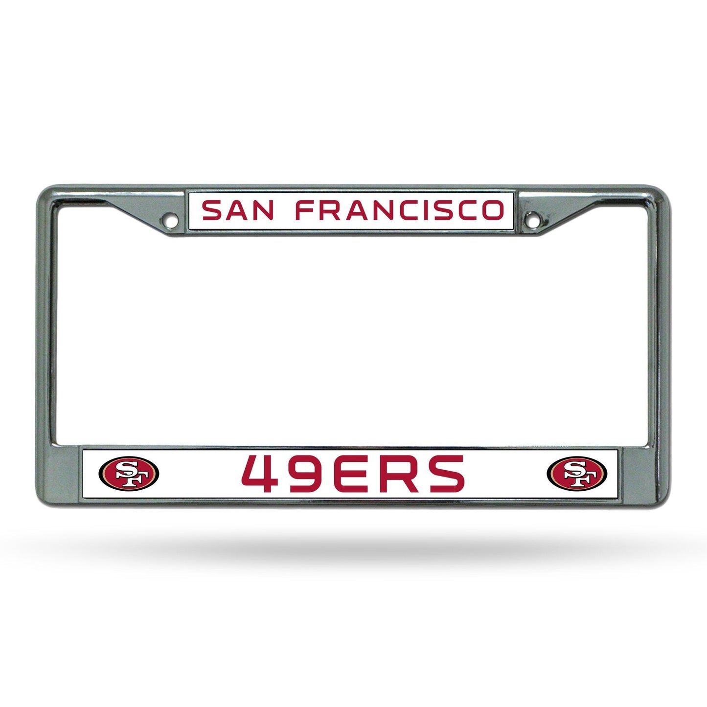 Rico Industries NFL Football San Francisco 49ers Premium License Plate Chrome Frame 12" x 6"