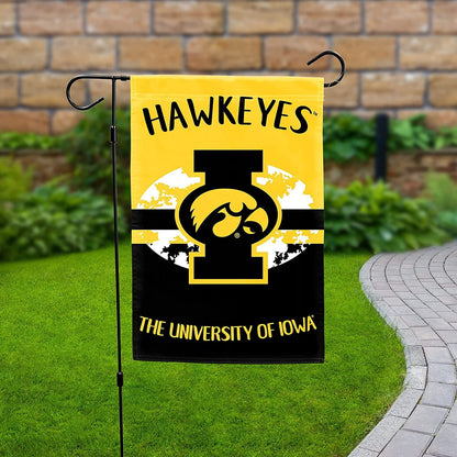 University of Iowa Hawkeyes Double Sided Garden Flag Banner 12x18 Inch Alternate Design