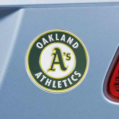 Oakland Athletics Premium Solid Metal Color Chrome Auto Emblem Decal
