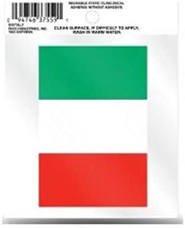 Italy 3 Inch Static Cling, Full Clear Adhesive Backing, Easy Peel and Stick Application, Removable and Reusable, Made in the USA