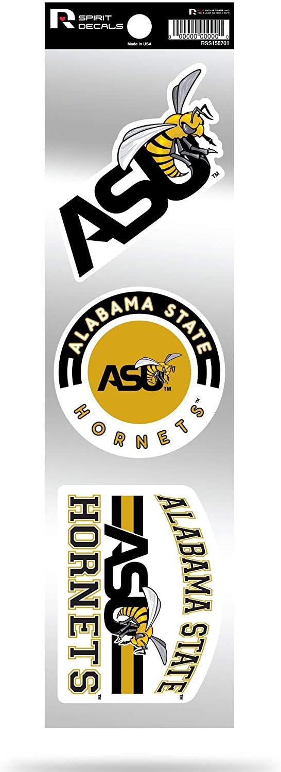 Alabama State Hornets Triple Retro Throwback Spirit Decals Flat Vinyl Auto Home Sticker Sheet University of
