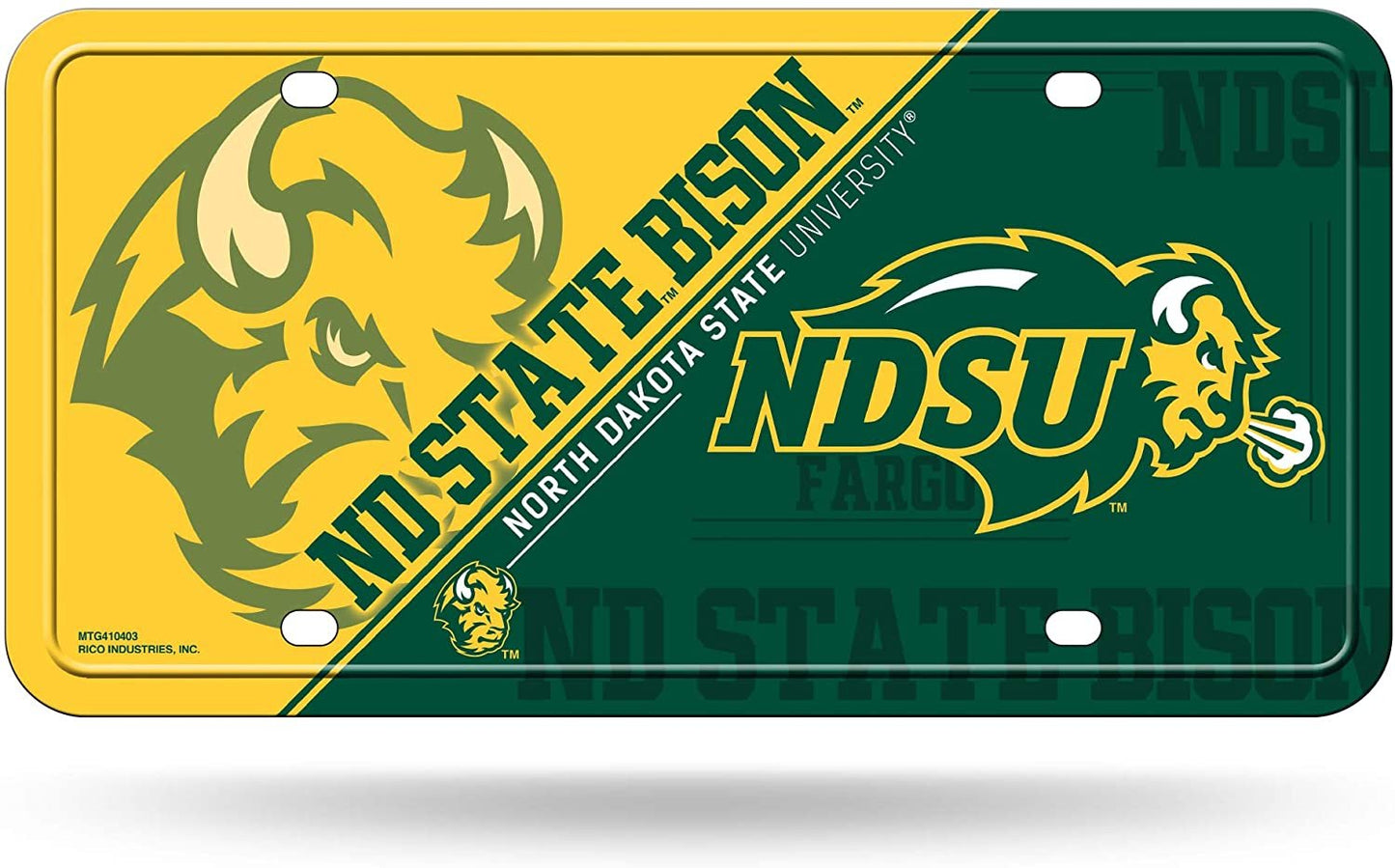 North Dakota State University Bison Metal Auto License Plate University of