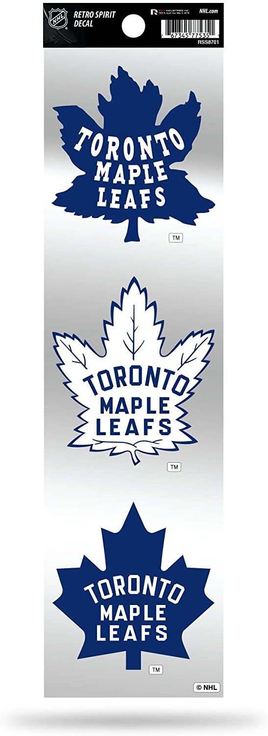 Toronto Maple Leafs 3pc Retro Spirit Decals Premium Throwback Stickers