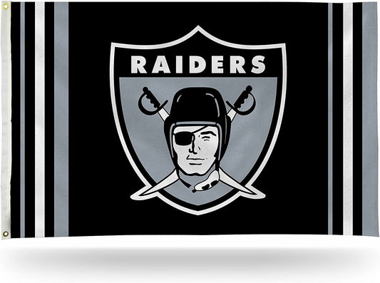 Las Vegas Raiders 3x5 Foot Flag Banner Retro Logo Design Single Sided Metal Grommets