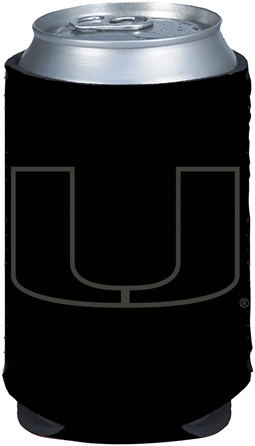 Miami Hurricanes 2-Pack Black Tonal CAN Beverage Insulator Neoprene Holder Cooler Decal University of