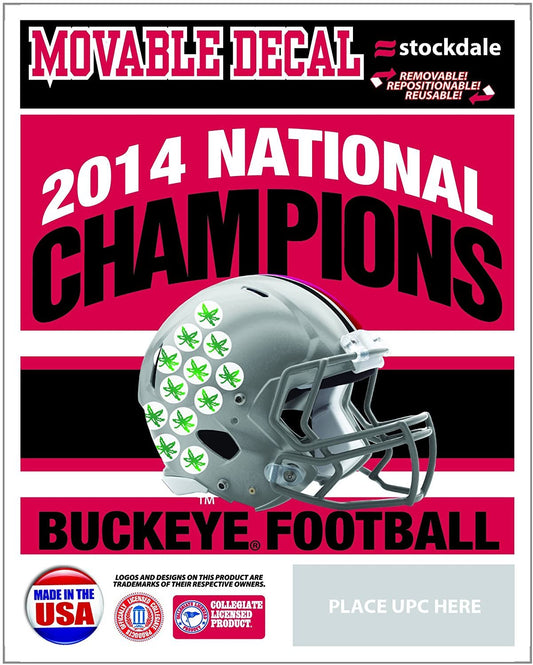 Ohio State University Buckeyes 2014 National Champions 4.5 Inch Decal Sticker Full Adhesive Backing