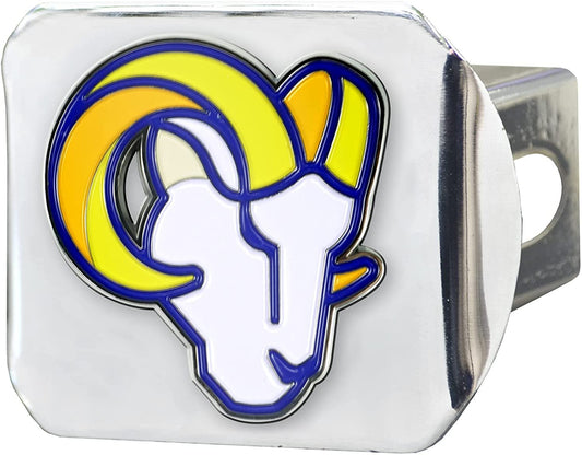Los Angeles Rams Hitch Cover Solid Metal with Raised Color Metal Emblem 2" Square Type III