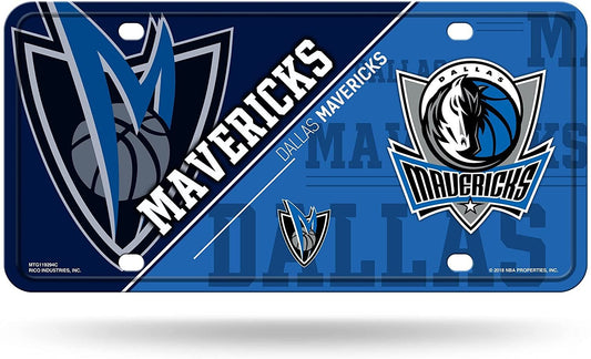 Dallas Mavericks Metal Auto Tag License Plate, Split Design, 6x12 Inch