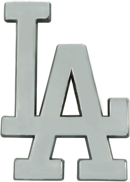 Los Angeles Dodgers Raised Solid Metal Chrome Auto Emblem Full Adhesive Backing