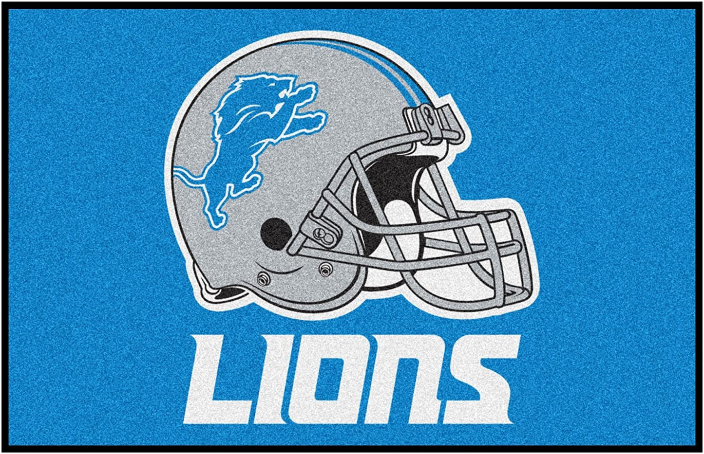 Detroit Lions Floor Mat Area Rug, 20x30 Inch, Nylon, Anti-Skid Backing