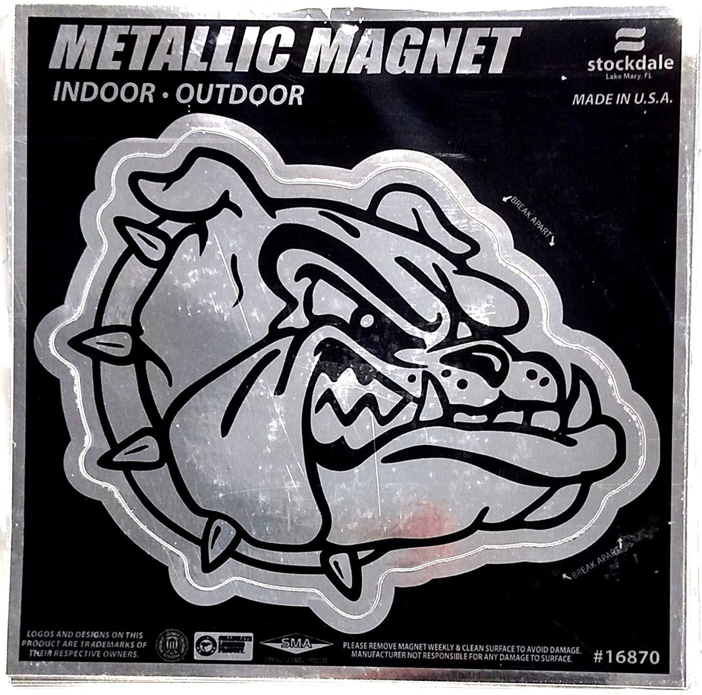 Gonzaga University Bulldogs  6 Inch Magnet Metallic Chrome Shimmer Design
