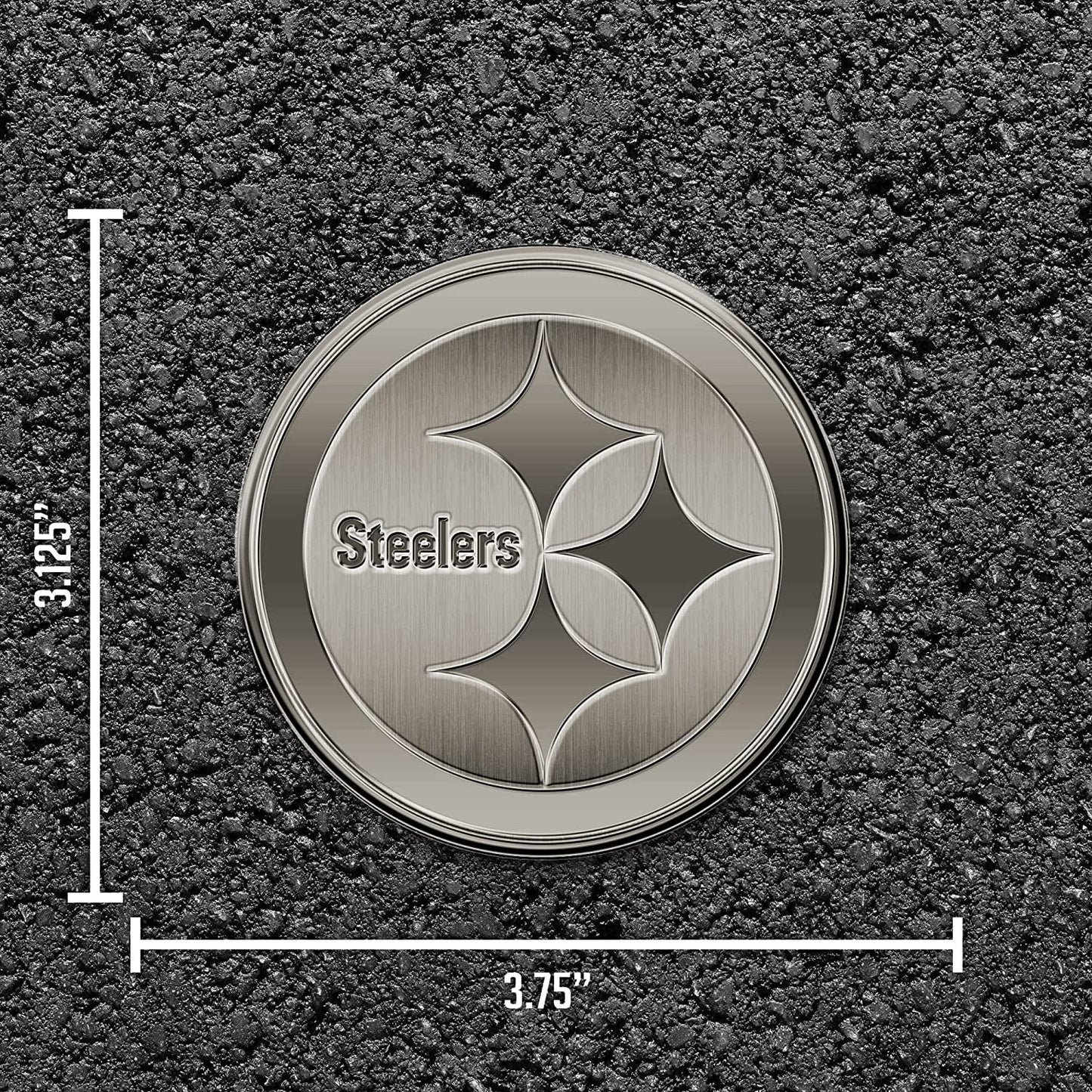 Pittsburgh Steelers Auto Emblem Solid Metal Antique Style