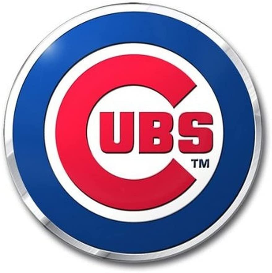 Chicago Cubs Embossed Color Auto Emblem Aluminum Metal Raised Decal Sticker Full Adhesive Backing