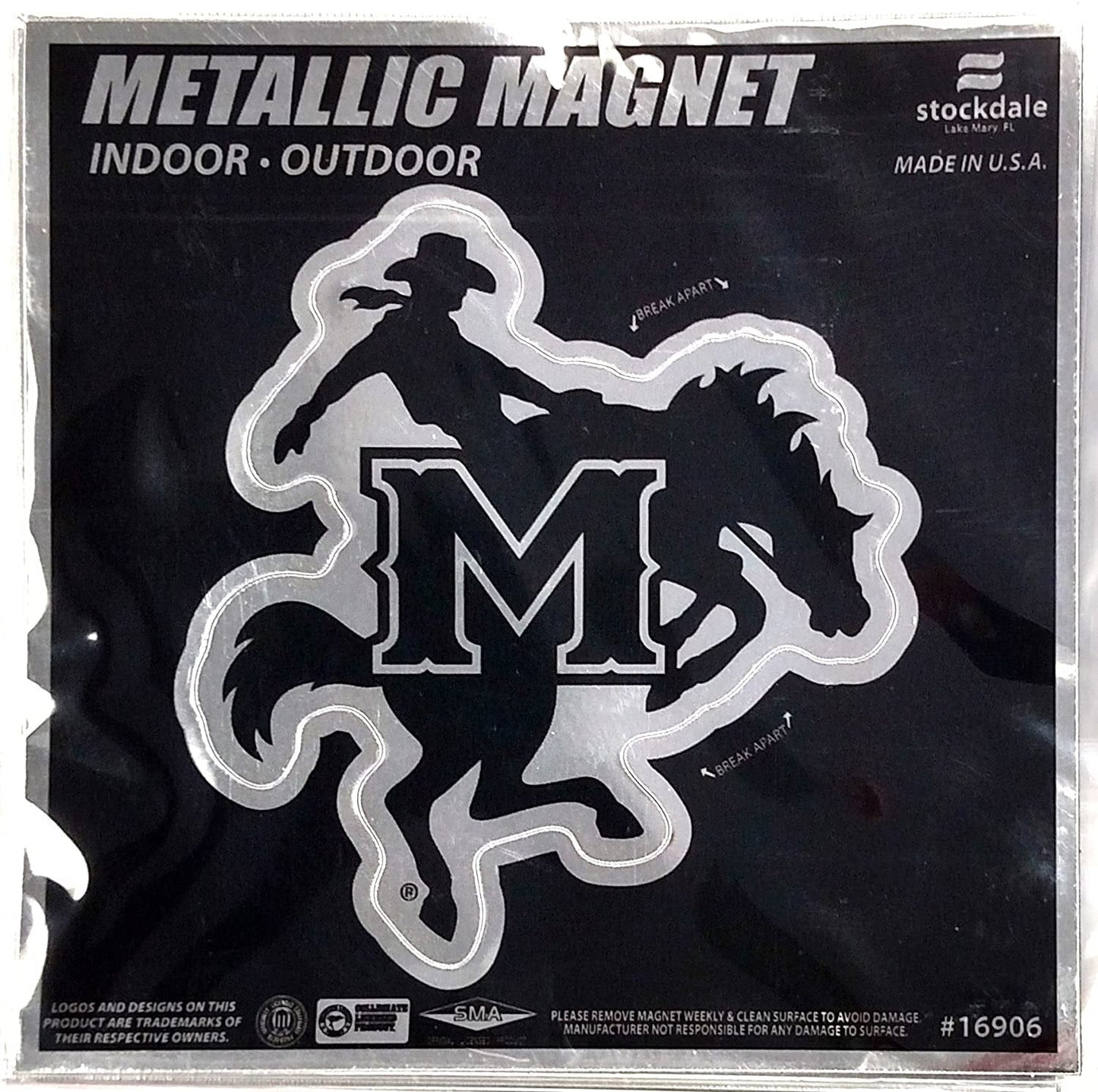 Mcneese State University Cowboys 6 Inch Magnet Metallic Shimmer Design