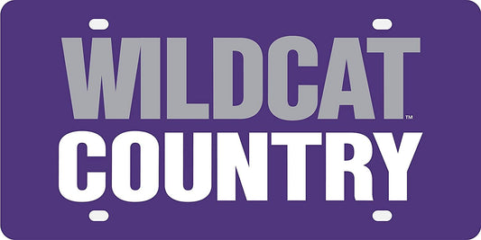 Kansas State University Wildcats Premium Laser Cut Tag License Plate, Country, Mirrored Acrylic Inlaid, 6x12 Inch