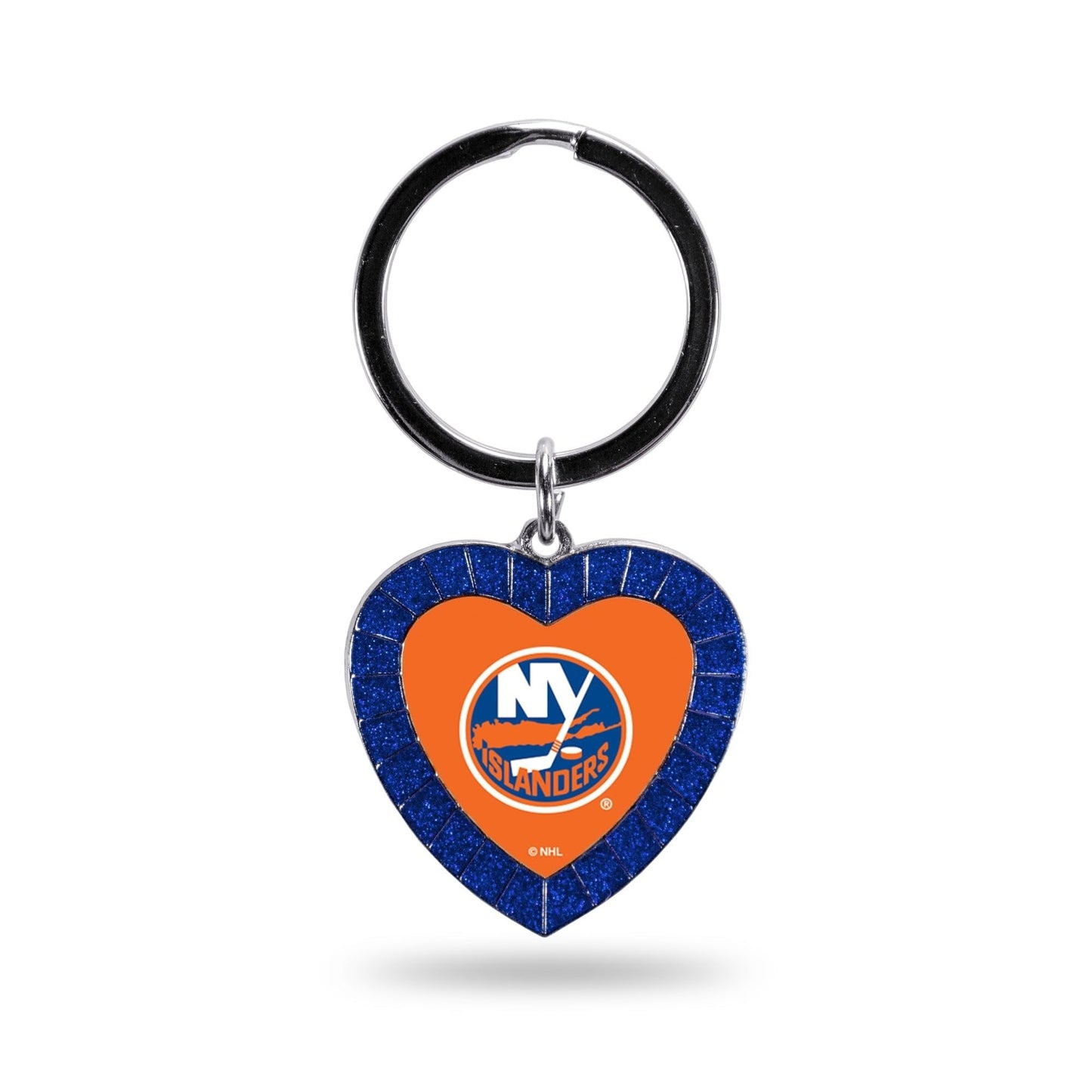Islanders Colored Rhinestone Heart Keychain - Royal