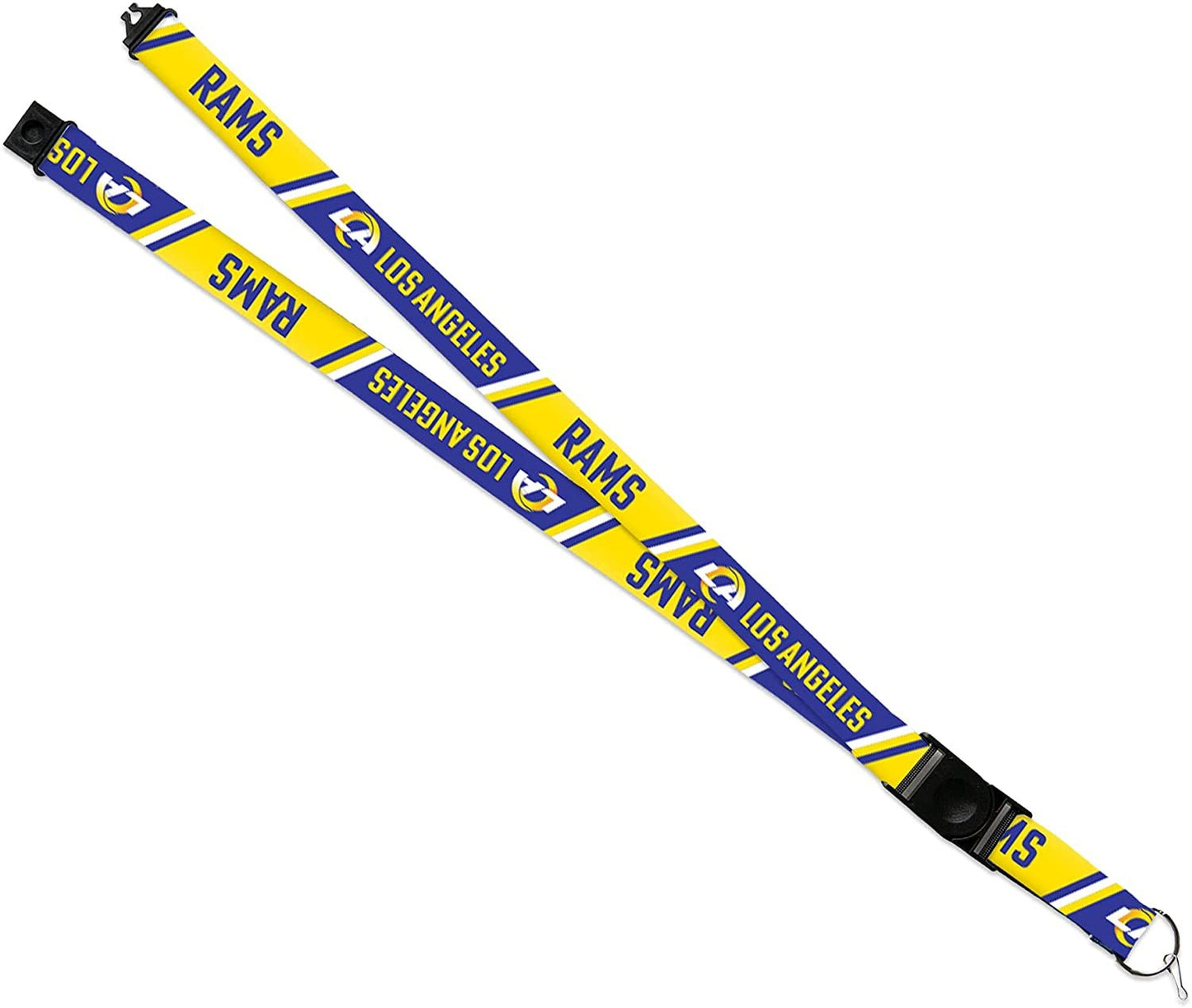 Los Angeles Rams Lanyard Keychain Double Sided Breakaway Safety Design Adult 18 Inch