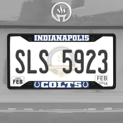 FANMATS 31358 Indianapolis Colts Metal License Plate Frame Black Finish