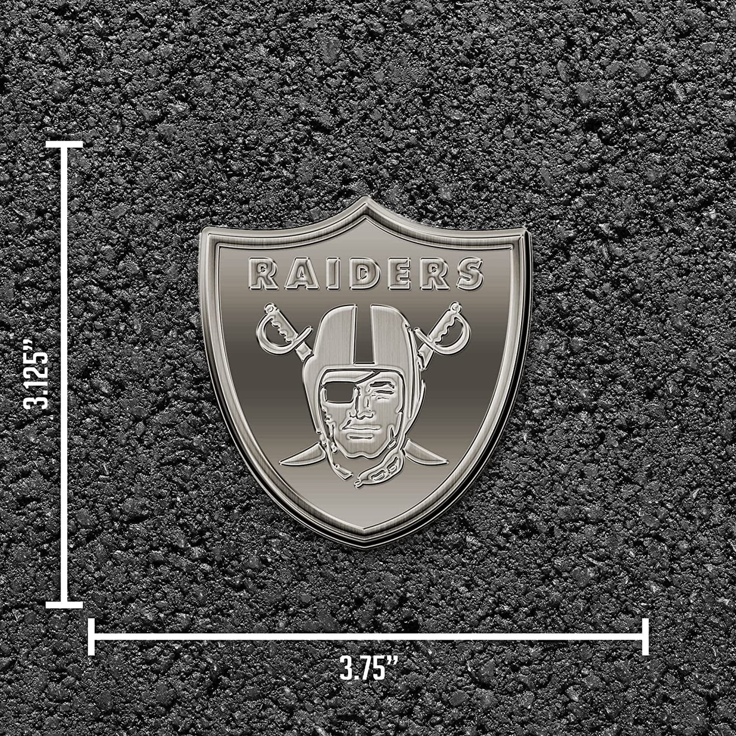 Las Vegas Raiders Auto Emblem Solid Metal Antique Style