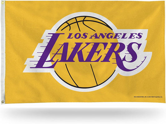 Los Angeles Lakers YELLOW 3' x 5' Banner Flag Single Sided Indoor or Outdoor Metal Grommets