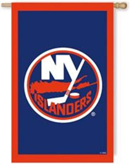 New York Islanders Premium Double Sided House Flag Banner, Applique Embroidered, 28x44 Inch, Display Pole Sold Separately