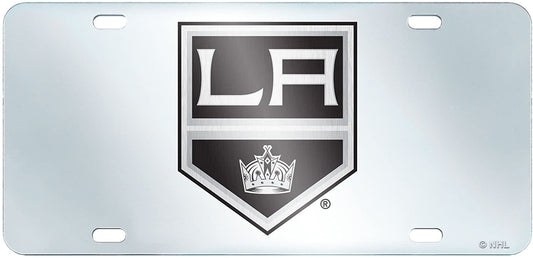 Los Angeles Kings Premium Laser Cut Tag License Plate, Mirrored Acrylic Inlaid, 6x12 Inch
