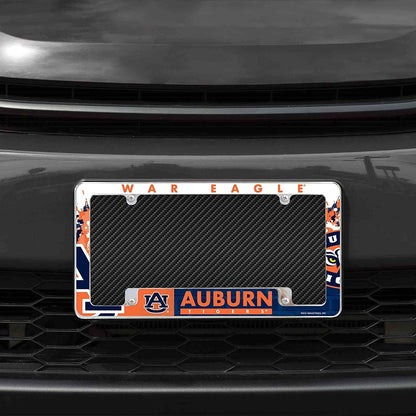 Martin Truex #19 Metal License Plate Frame Chrome Tag Cover 12x6 Inch All Over Design