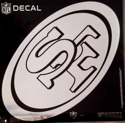 San Francisco 49ers 12 Inch Decal Sticker, Metallic Chrome Shimmer Design