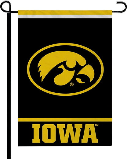 University of Iowa Hawkeyes Double Sided Garden Flag Banner 12x18 Inch Solid Design