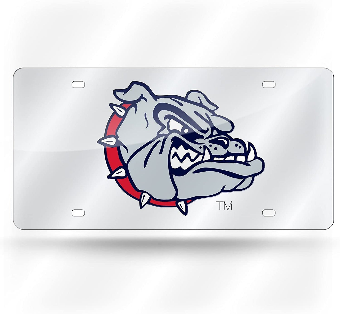 Gonzaga University Bulldogs Premium Laser Cut Tag License Plate, Mirrored Acrylic Inlaid, 6x12 Inch