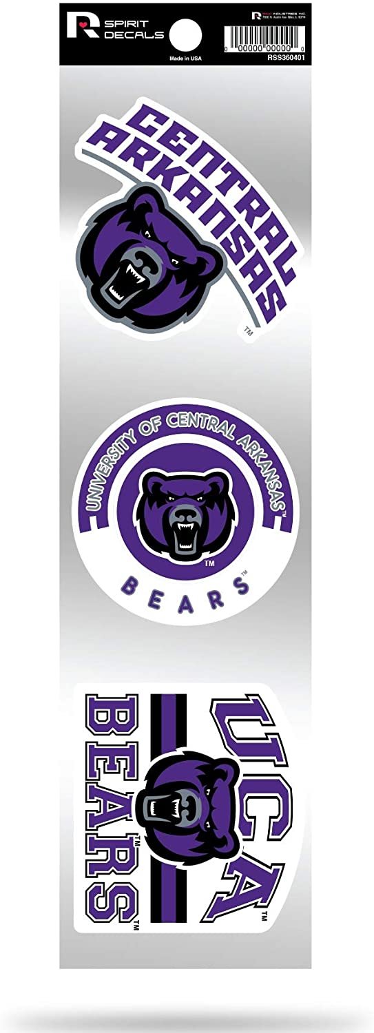 Central Arkansas Bears UCA Triple Retro Throwback Spirit Decals Flat Vinyl Auto Home Sticker Sheet University of