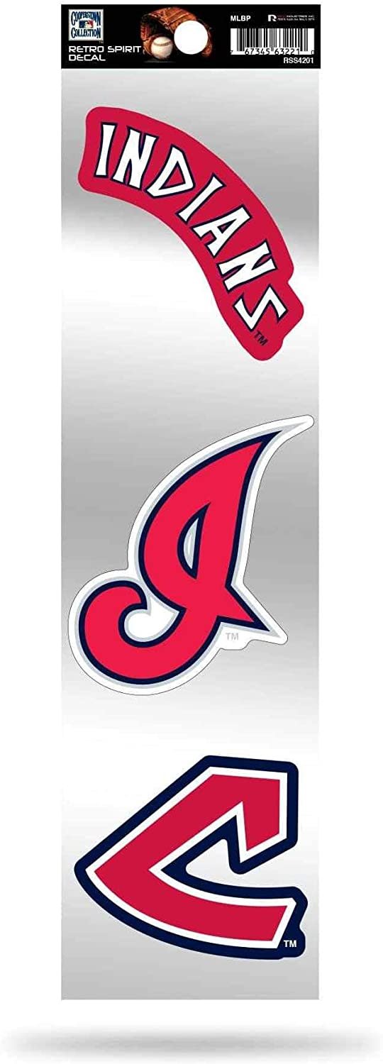 Cleveland Indians Triple Retro Throwback Spirit Decals Flat Vinyl Auto Home Sticker Sheet Baseball
