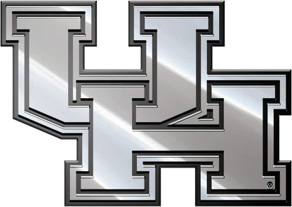 University of Houston Cougars Premium Solid Metal Raised Auto Emblem Shape Cut Adhesive Backing