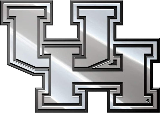 University of Houston Cougars Premium Solid Metal Raised Auto Emblem Shape Cut Adhesive Backing