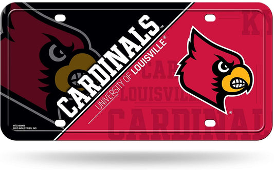 University of Louisville Cardinals Metal Auto Tag License Plate, Split Design, 12x6 Inch