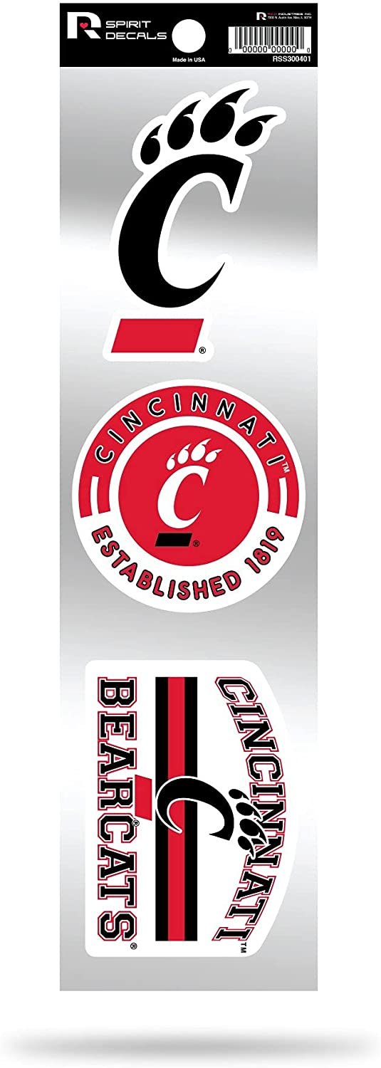 Rico Industries NCAA Cincinnati Bearcats 3-Piece Retro Spirit Decals