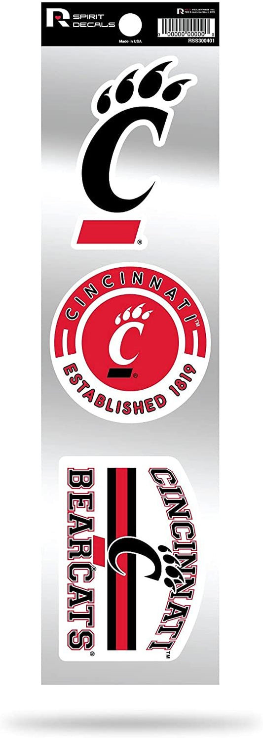 Rico Industries NCAA Cincinnati Bearcats 3-Piece Retro Spirit Decals