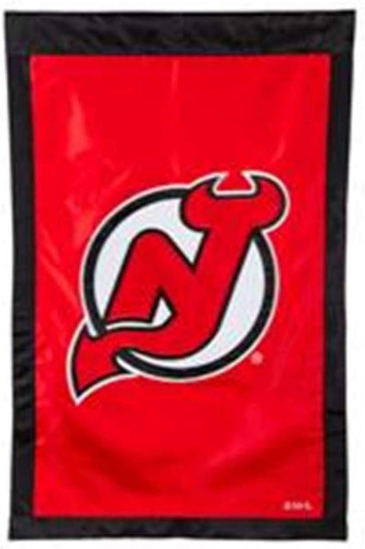 New Jersey Devils Premium Double Sided House Flag Banner, Applique Embroidered, 28x44 Inch, Display Pole Sold Separately