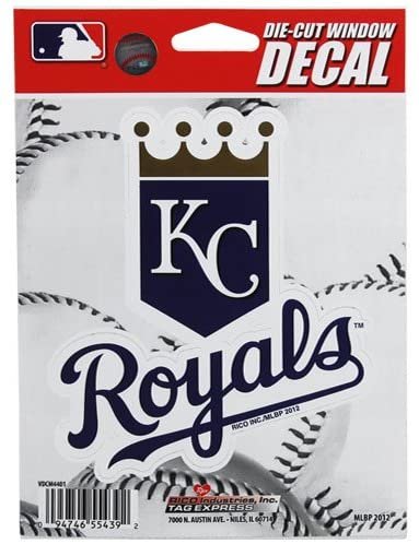 Kansas City Royals 5 Inch Die Cut Sticker Decal, Primary Logo, Flat Vinyl, Full Adhesive Backing, Peel and Stick Application, Officially Licensed, Made in the USA