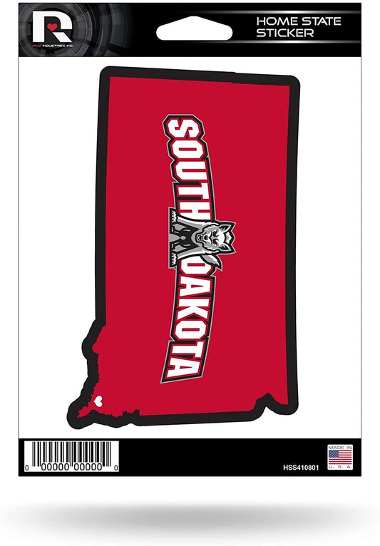 University of South Dakota Coyotes 5 Inch Sticker Decal, Home State Design, Flat Vinyl, Full Adhesive Backing
