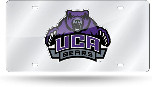 University of Central Arkansas Bears Premium Laser Cut Tag License Plate, Mirrored Acrylic Inlaid, 12x6 Inch