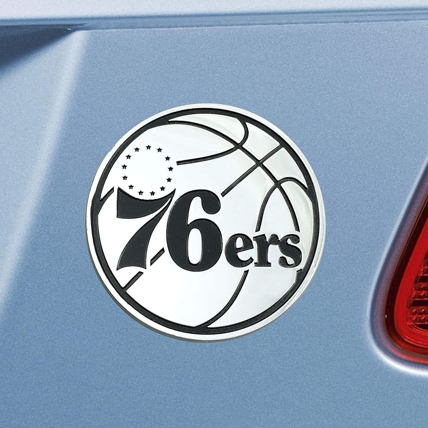 NBA Philadelphia 76Ers Chrome Emblemchrome Emblem, Team Colors, One Sized