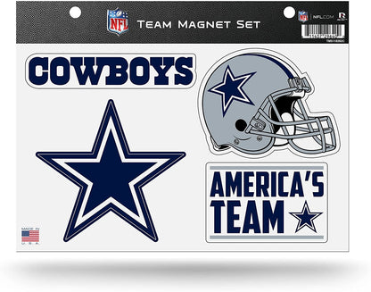 Rico Industries NFL Dallas Cowboys 8.5" x 11" Team Magnet Set for Car, Refrigerator, Fridge, Locker, Office Cabinet